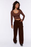 Women's Underbust Long-Sleeve Crop Top