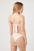 Women's Sheer Swim Cover-Up Dress in Nude, S/M