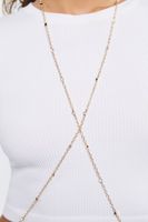 Women's Faux Gem Crisscross Body Chain in Gold, M/L