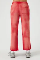 Women's Tie-Dye Fleece Sweatpants in Red Medium