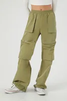 Women's Straight-Leg Cargo Pants in Green, XS