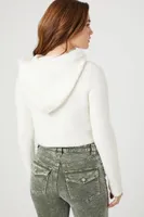 Women's Faux Fur-Trim Cardigan Sweater Vanilla