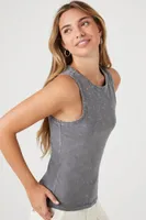 Women's Mineral Wash Tank Top in Charcoal Small