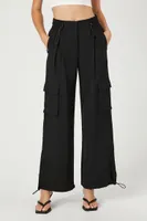 Women's Toggle Cargo Joggers in Black Small