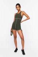 Women's Active Cotton-Blend Drawstring Romper in Cypress Small