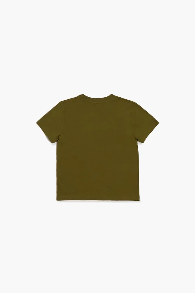 Girls Have a Nice Day Graphic T-Shirt (Kids) in Olive, 9/10