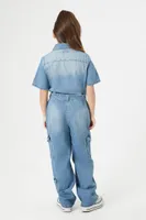 Girls Denim Jumpsuit (Kids) Medium Denim,