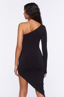 Women's One-Shoulder Bodycon Mini Dress in Black Small