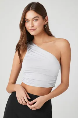 Women's Ruched One-Shoulder Crop Top Light