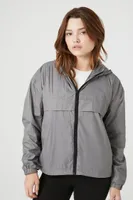 Women's Convertible Zip-Up Windbreaker Jacket Dark