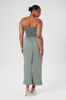 Women's Smocked Lace-Up Jumpsuit