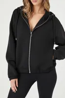 Women's Scuba Knit Zip-Up Hoodie in Black Medium