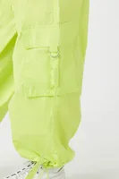 Women's Utility Wide-Leg Cargo Joggers in Lime Small