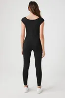 Women's Cap-Sleeve Fitted Jumpsuit Small