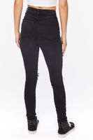 Women's Recycled Cotton High-Rise Distressed Jeans in Washed Black, 24