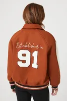 Women's Varsity LA Letterman Jacket in Brown Small