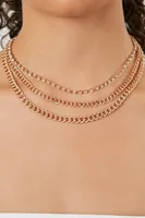 Women's Rhinestone Layered Necklace in Gold/Clear