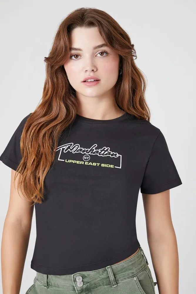 Women's Manhattan NY Graphic T-Shirt Black