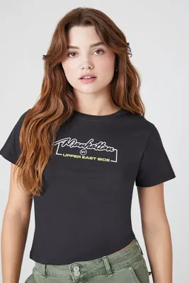 Women's Manhattan NY Graphic T-Shirt in Black, XS