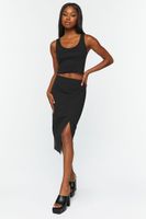 Women's Wrap Midi Skirt in Black Large