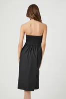 Women's A-Line Midi Tube Dress in Black Medium