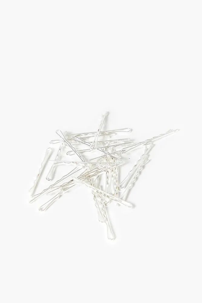 Metal Bobby Pin Set - 25 Pack in Silver