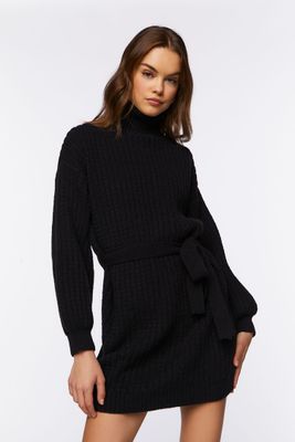 Women's Turtleneck Mini Sweater Dress in Large