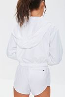 Women's Active Zip-Up Hooded Windbreaker in White Medium