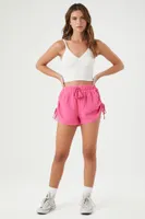 Women's Tassel Drawstring Shorts in Pink Small