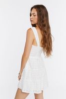 Women's Floral Eyelet Mini Dress in White Medium