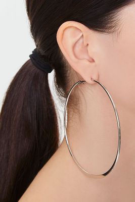 Women's Oversized Hoop Earrings in Silver