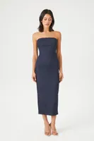 Women's Denim Midi Tube Dress Dark