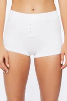 Women's Seamless Boyshort Shortie Panties in White Medium