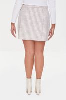 Women's Plaid Mini Skort in Beige, 1X