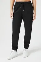 Women's Fleece Drawstring Joggers in Black Medium