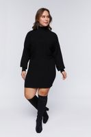 Women's Ribbed Sweater & Skirt Set in Black, 4X