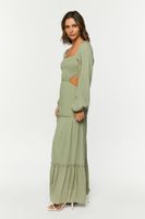 Women's Cutout Maxi Peasant Dress Small