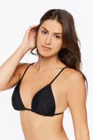 Women's Triangle Bikini Top in Black Large