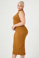 Women's Bodycon Midi Dress in Cigar, 2X