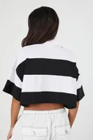 Women's Striped NYC Rugby Shirt Black