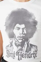 Women's Jimi Hendrix Graphic Baby T-Shirt Cream/Black