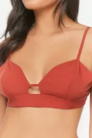 Women's Cutout Triangle Bralette in Rust Medium