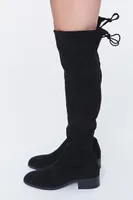 Women's Faux Suede Over-the-Knee Boots in Black, 8