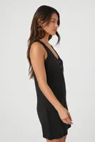 Women's Sleeveless Slip Mini Dress in Black Small