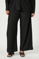 Women's Eyelet Shirt & Pants Set in Black, 1X