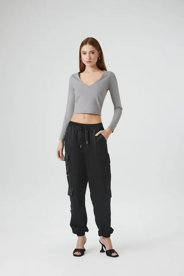 Forever 21 Satin Cargo Pant