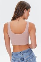 Women's Ribbed Seamless Bralette in Taupe Large