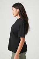 Women's Jersey Knit Crew T-Shirt in Black Small