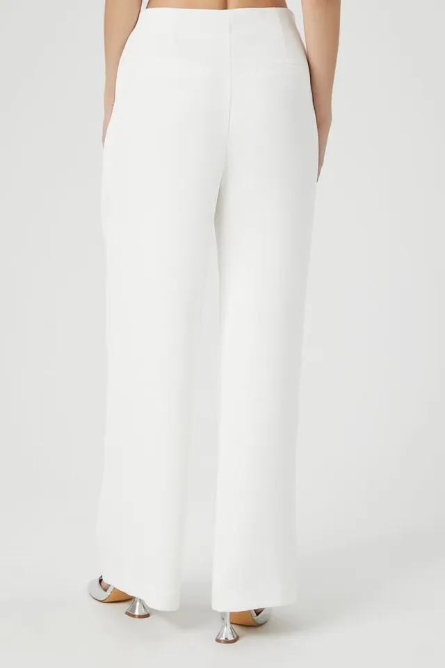 Buy FOREVER 21 Women White & Red Striped Parallel Trousers - Trousers for  Women 2119264 | Myntra