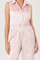 Women's Sleeveless Drawstring Jumpsuit Blush